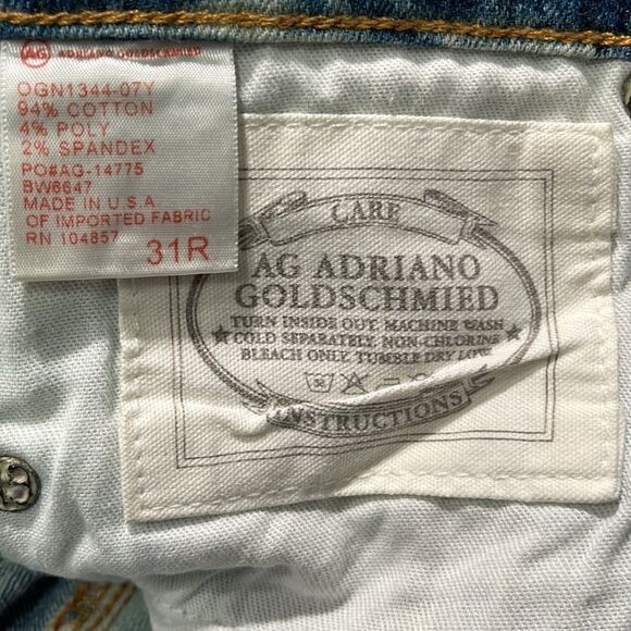 AG Adriano Goldschmied Shibori Dyed Belle Flare Jeans Acid Wash Size 31 - Picture 13 of 13